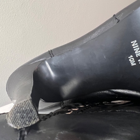 Nine West Black Leather Ankle Boot 10 - Picture 12 of 16